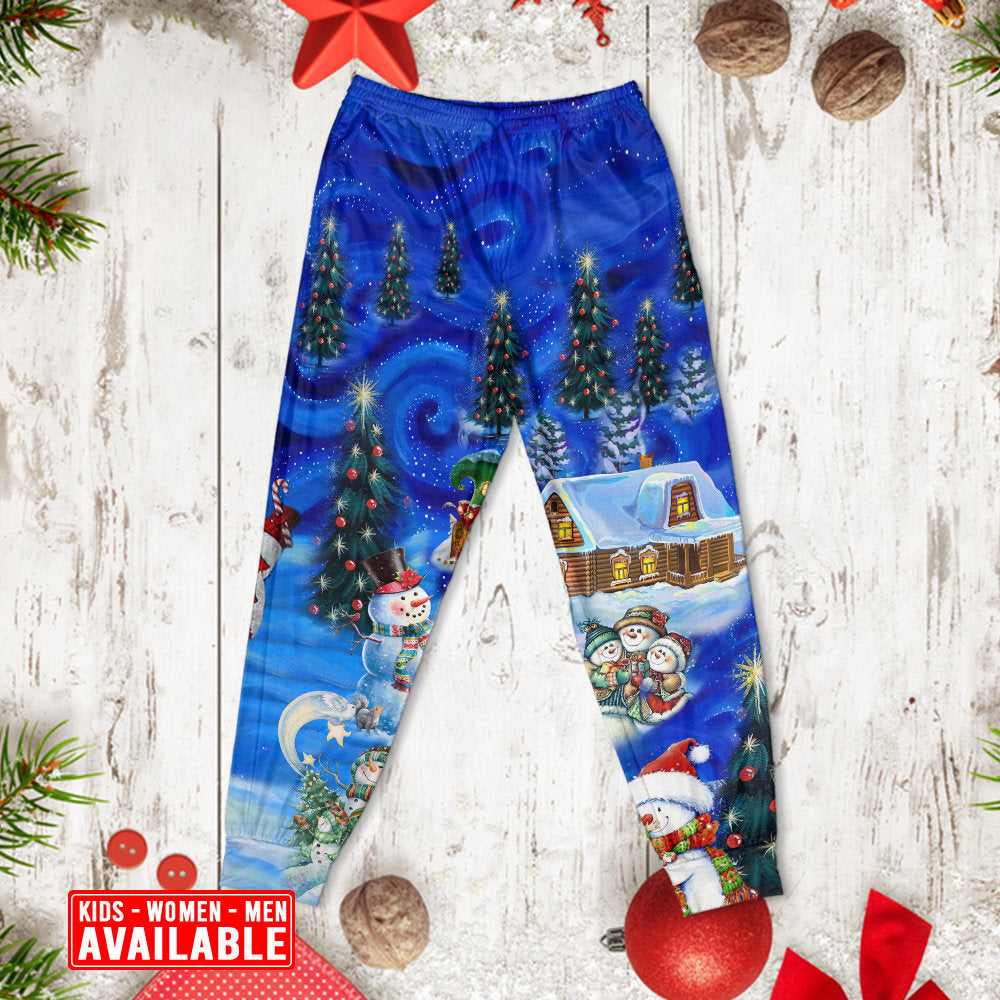 Christmas Snowman Chilling With My Snowmies - Pajamas Long Sleeve - Owls Matrix LTD