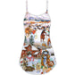 Christmas Love Horse And Farm - V-neck Sleeveless Cami Dress - Owls Matrix LTD