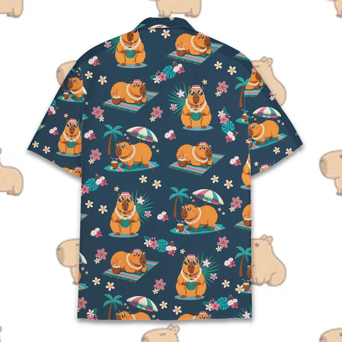 Cute Capybara Tropical Coconut Beach – Hawaiian Shirt