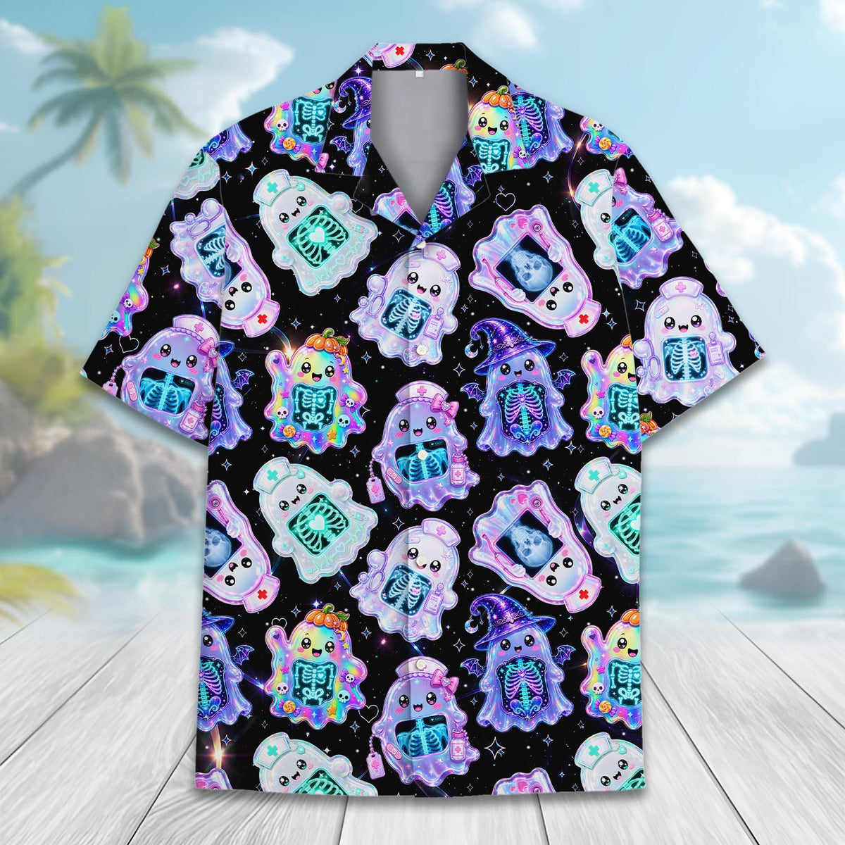 Halloween Medical X-Ray Ghost Nurse Spooky – Hawaiian Shirt