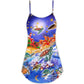 Turtle Santa Merry Christmas Snow – Women's Summer Sleeveless V-Neck Camisole Dress