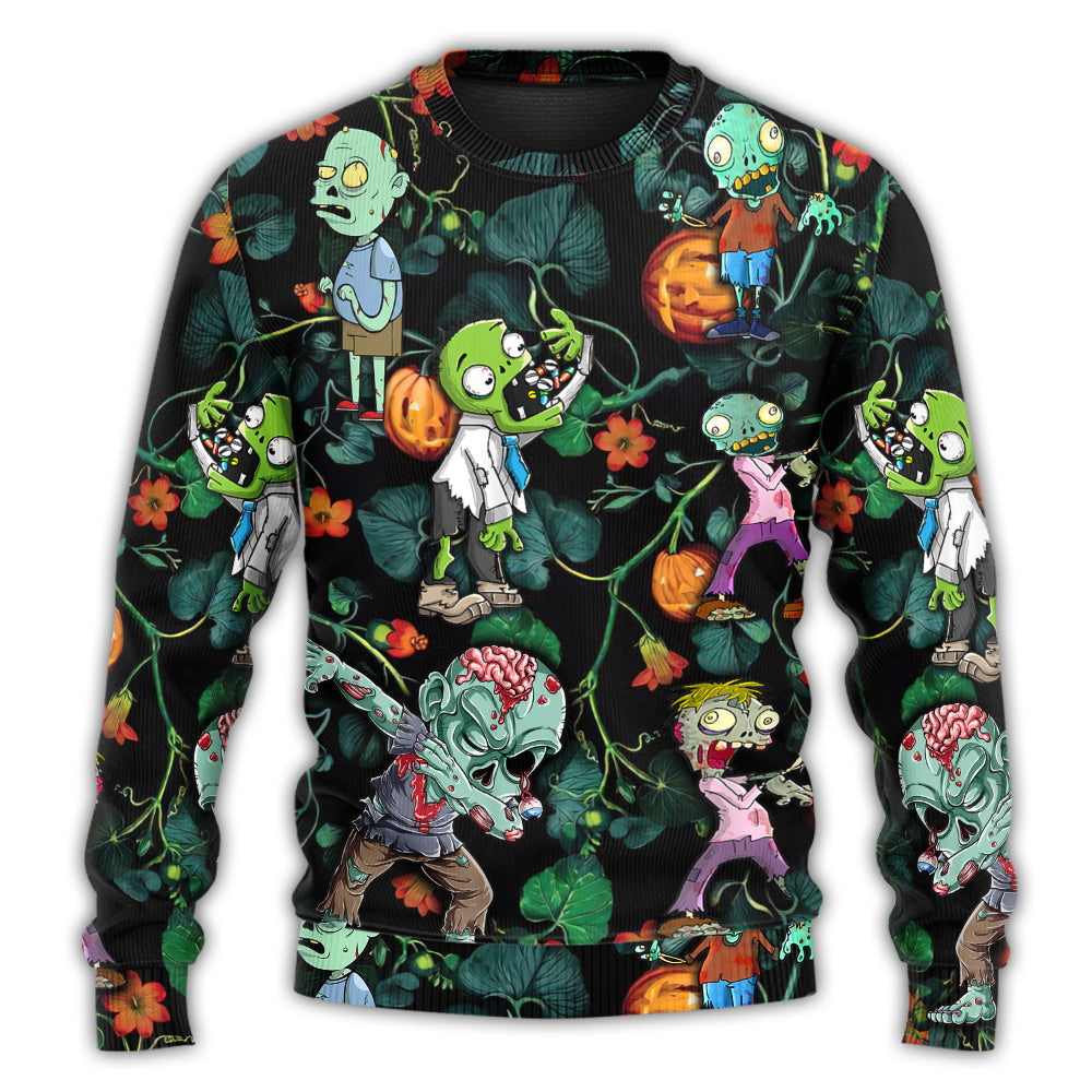 Halloween Tropical Pumpkin Fantasy Art – Sweater - Ugly Christmas Sweater