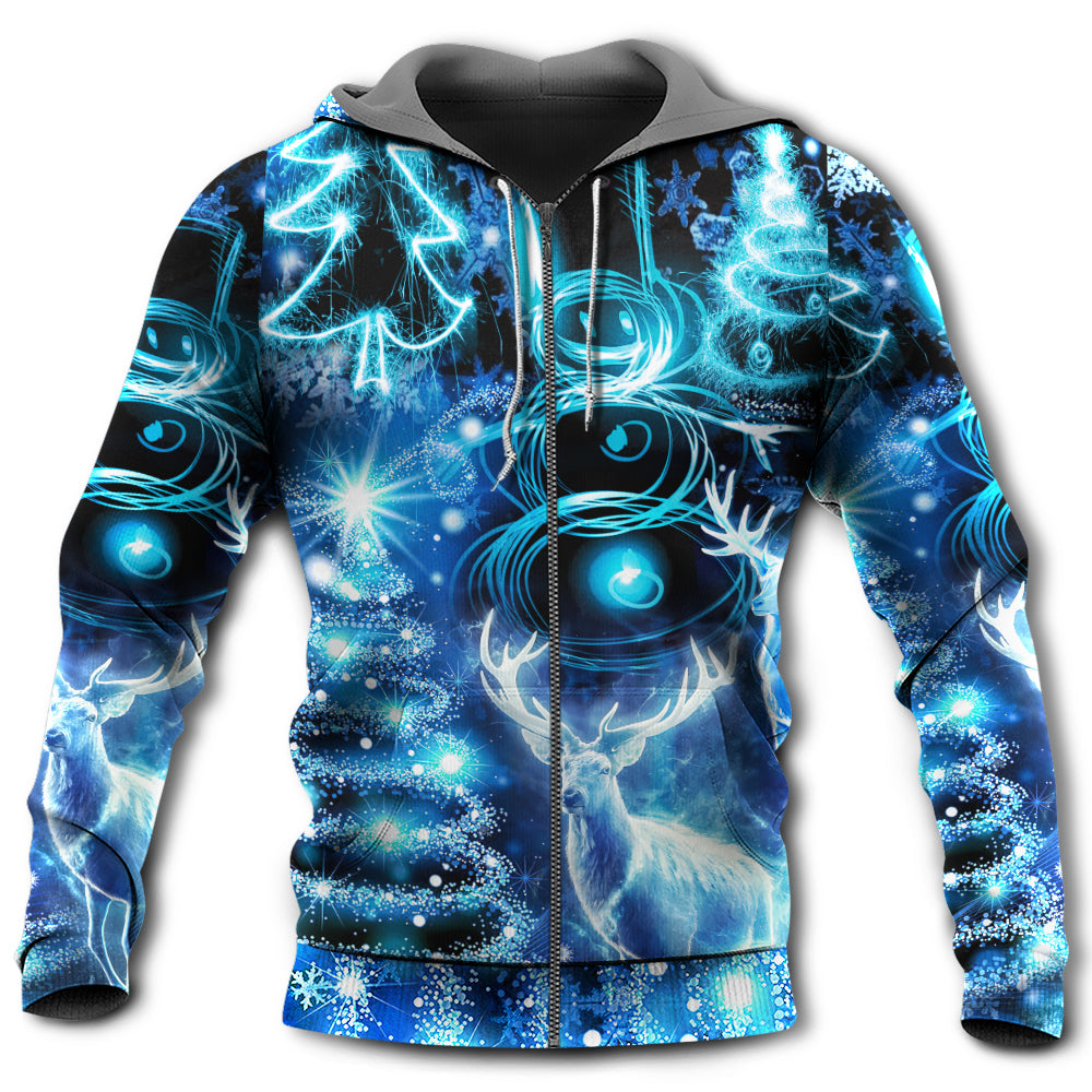 Christmas Deer Snowman Glow - 3D Hoodie