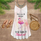 Flamingo Summer Tropical Vibes Beautiful – Women's Summer Sleeveless V-Neck Camisole Dress