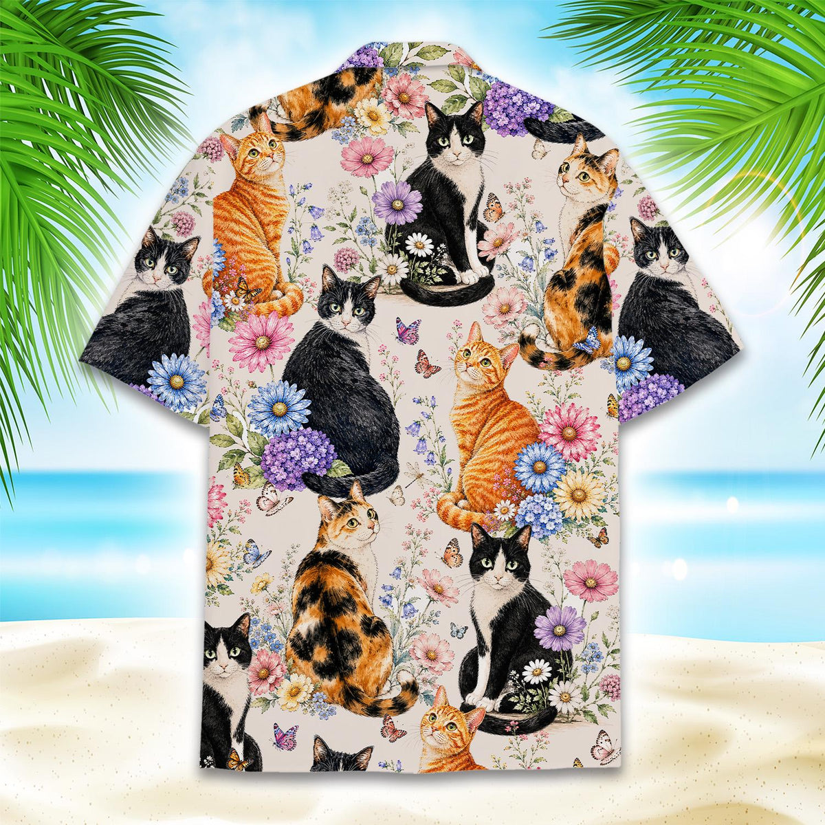 Cute Cat Floral Vintage Botanical Pet – Hawaiian Shirt