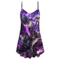 Purple Dragon Skull Lightning Battle – Women's Summer Sleeveless V-Neck Camisole Dress