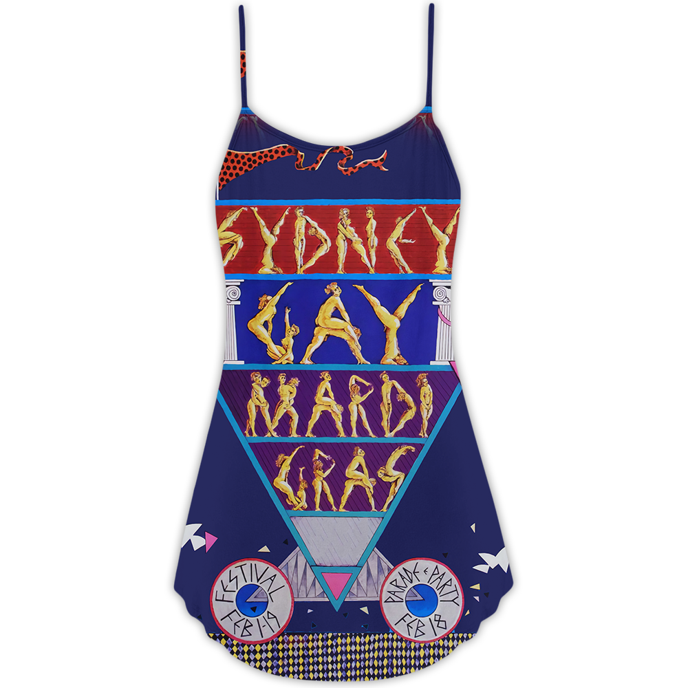Pride Festival Vibes – Women's Summer Sleeveless V-Neck Camisole Dress
