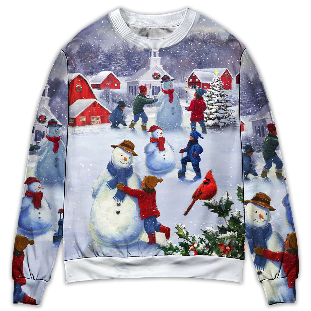 Christmas Children Love Snowman Town – Sweater - Ugly Christmas Sweater