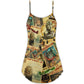 Vintage Pilot Cat Art – Women's Summer Sleeveless V-Neck Camisole Dress
