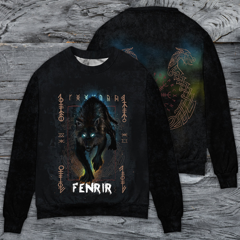 Viking Wolf Mythic Power Style – Sweater - Ugly Christmas Sweater