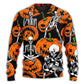 Halloween Skeleton Pumpkin Art – Sweater - Ugly Christmas Sweater