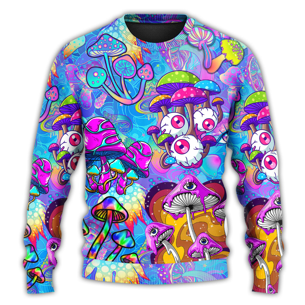 Hippie Mushroom Colorful Cool Art – Sweater - Ugly Christmas Sweater