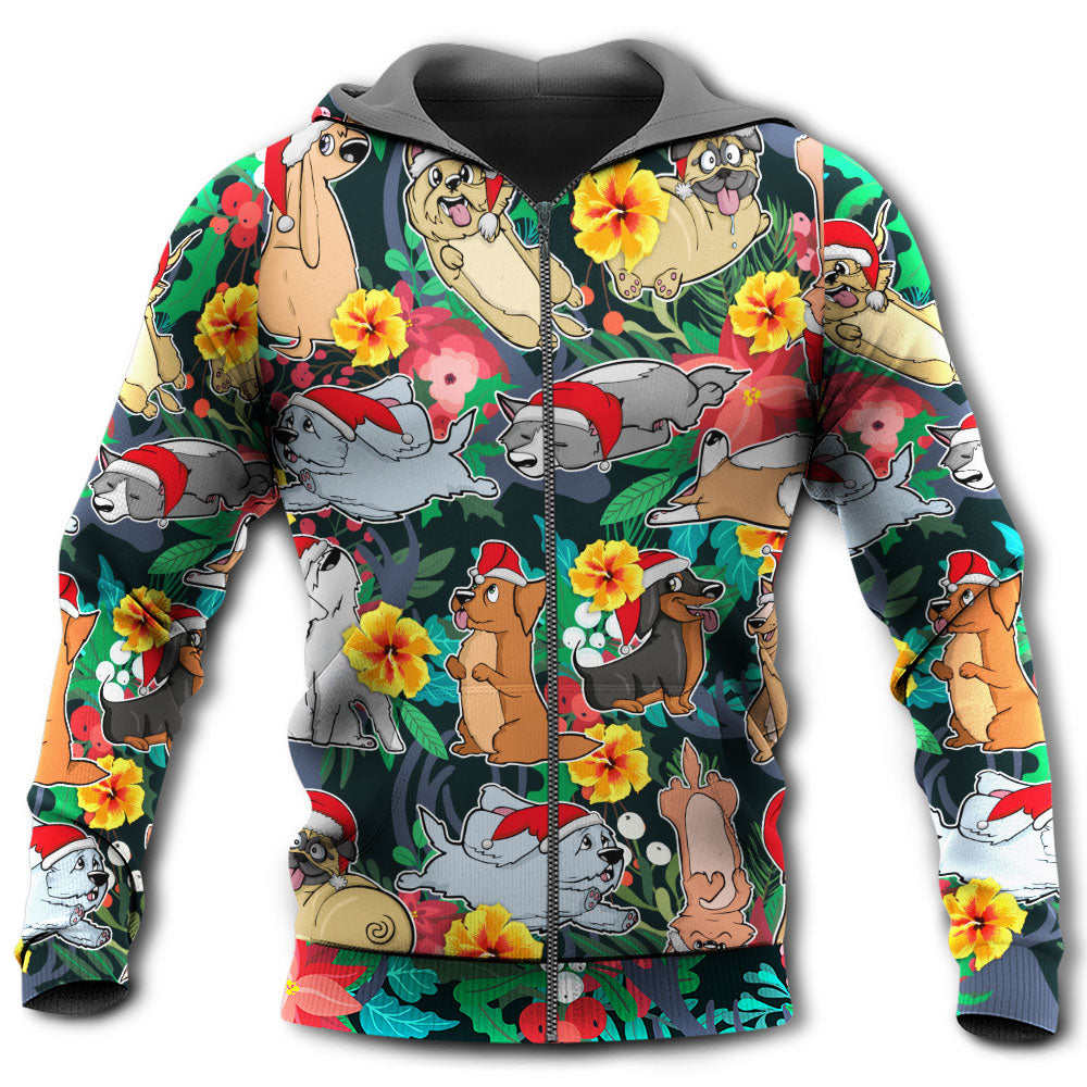 Christmas Dog Santa Merry Xmas - Hoodie