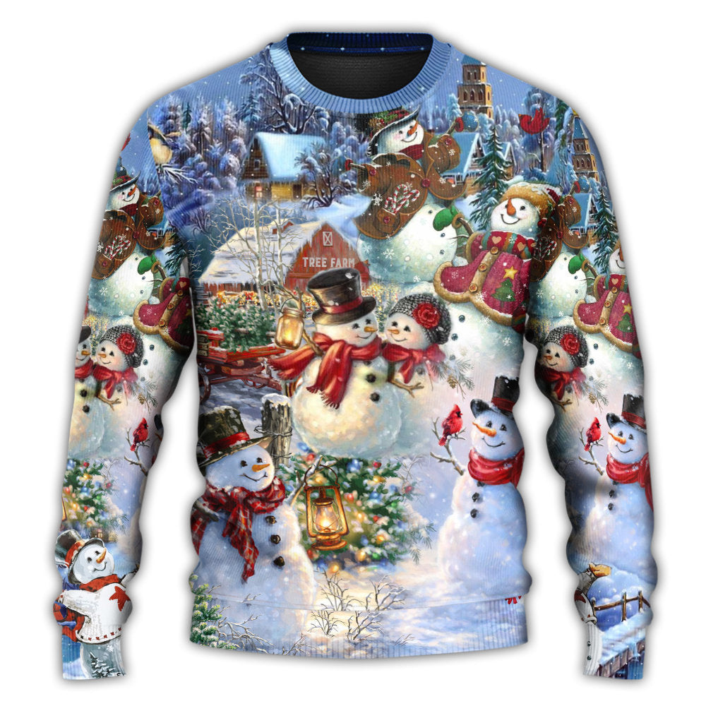 Christmas Snowman Lover Happy Couple – Sweater - Ugly Christmas Sweater