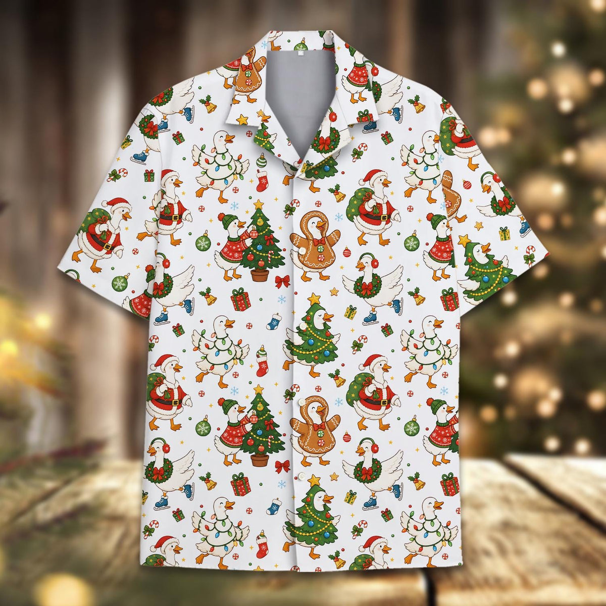 Christmas Santa Duck Funny Holiday – Hawaiian Shirt