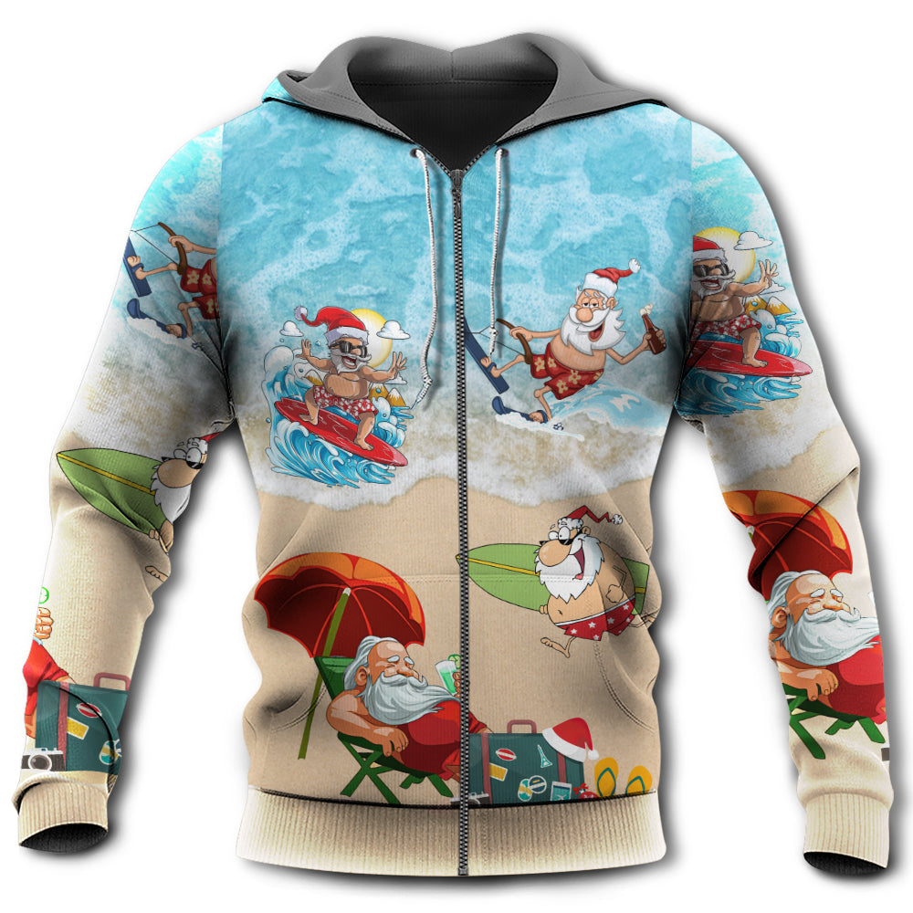 Santa Beach Christmas Fun - 3D Hoodie