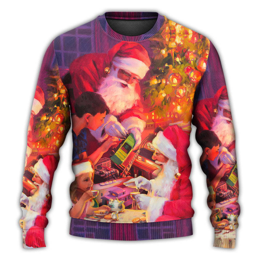 Christmas Santa Story Light Art Style – Sweater - Ugly Christmas Sweater