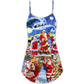 Santa Snow Night Merry Xmas – Women's Summer Sleeveless V-Neck Camisole Dress