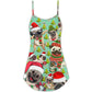Pugmas Santa Merry Christmas Snow – Women's Summer Sleeveless V-Neck Camisole Dress