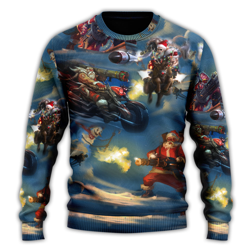 Christmas Santa Action Adventure Style – Sweater - Ugly Christmas Sweater