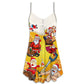 Funny Santa Beer Party – Women's Summer Sleeveless V-Neck Camisole Dress