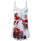Holiday Fun With Santa – Women's Summer Sleeveless V-Neck Camisole Dress