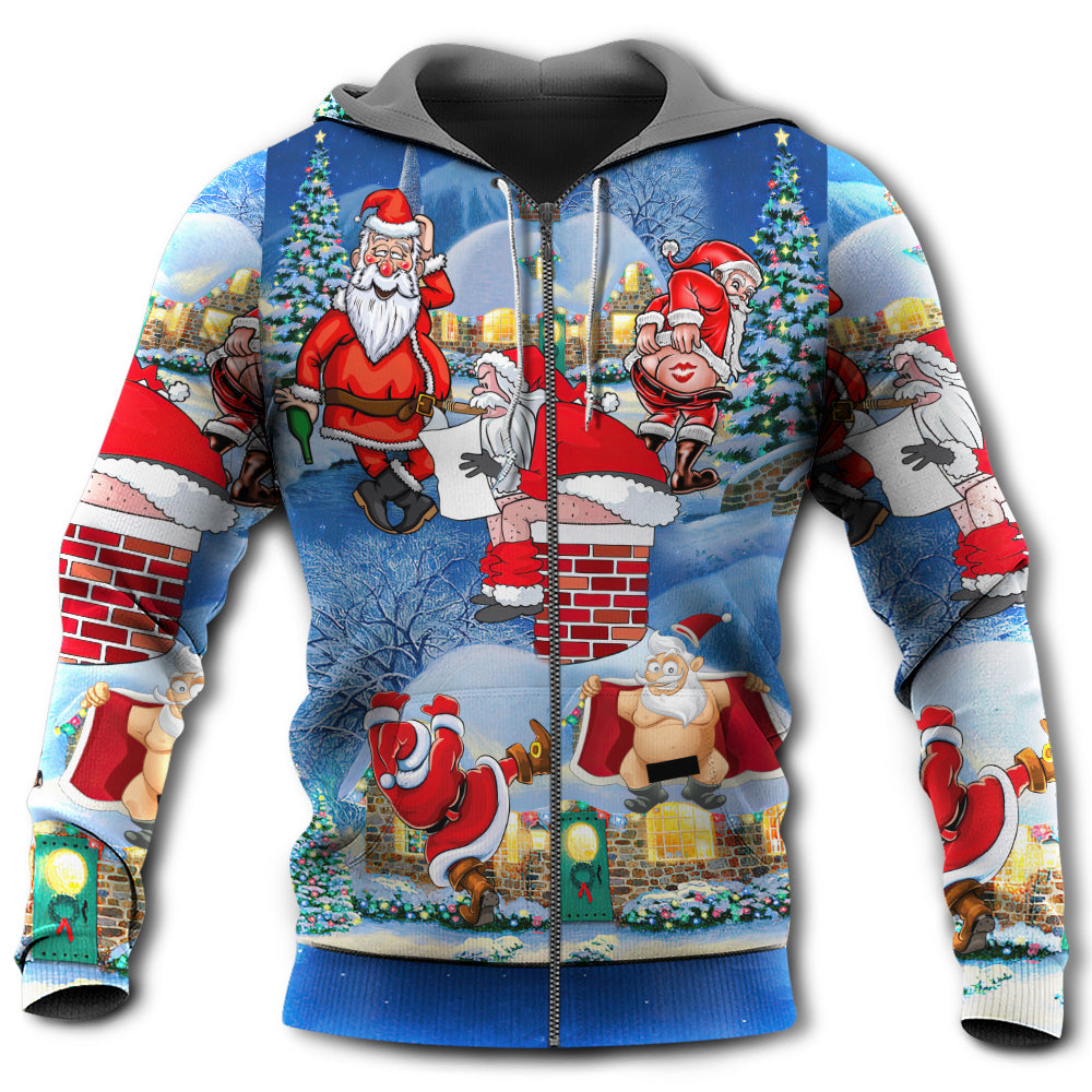Christmas Rebel Santa Funny Beer Style - Hoodie