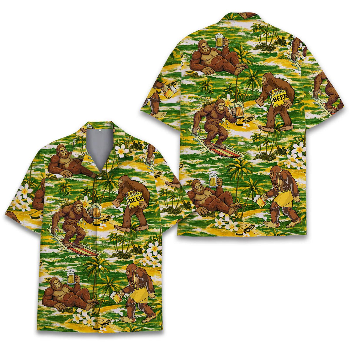 Funny Beer Bigfoot Tropical Summer Beach Party – Hawaiian Shirt