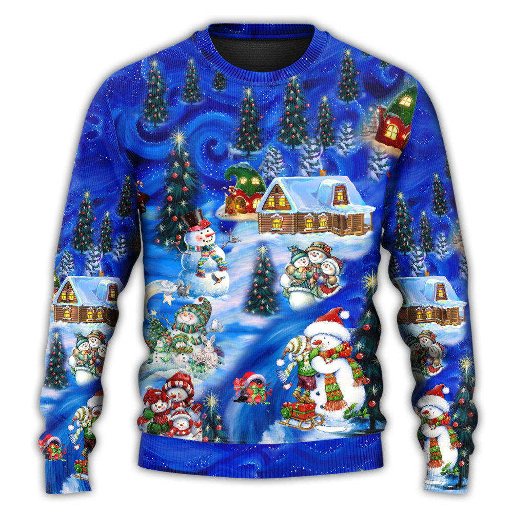 Christmas Snowman Chilling With Friends – Sweater - Ugly Christmas Sweater