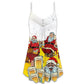 Christmas Santa Wants More Beer – Women's Summer Sleeveless V-Neck Camisole Dress