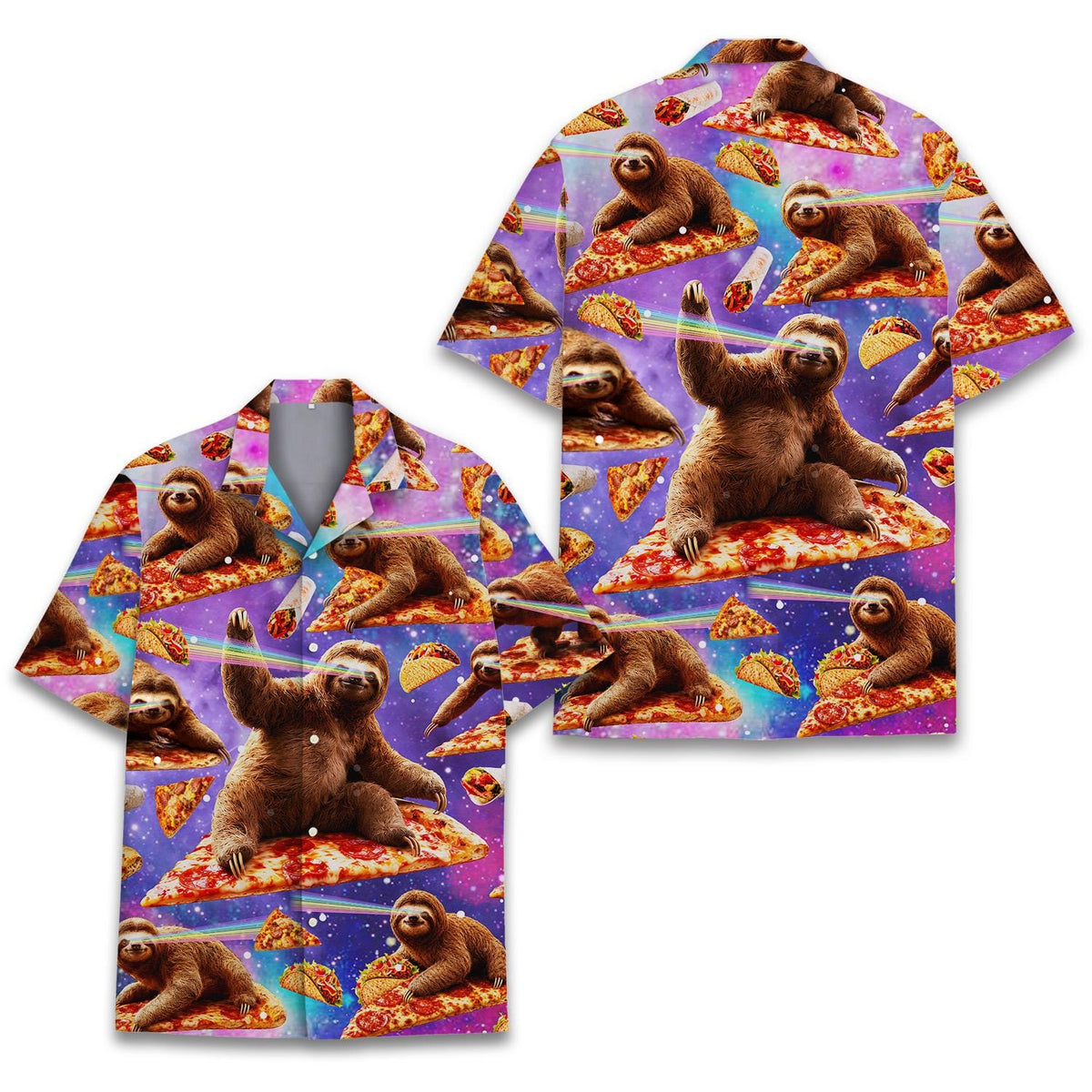 Funny Sloth Pizza Space Galaxy Taco – Hawaiian Shirt