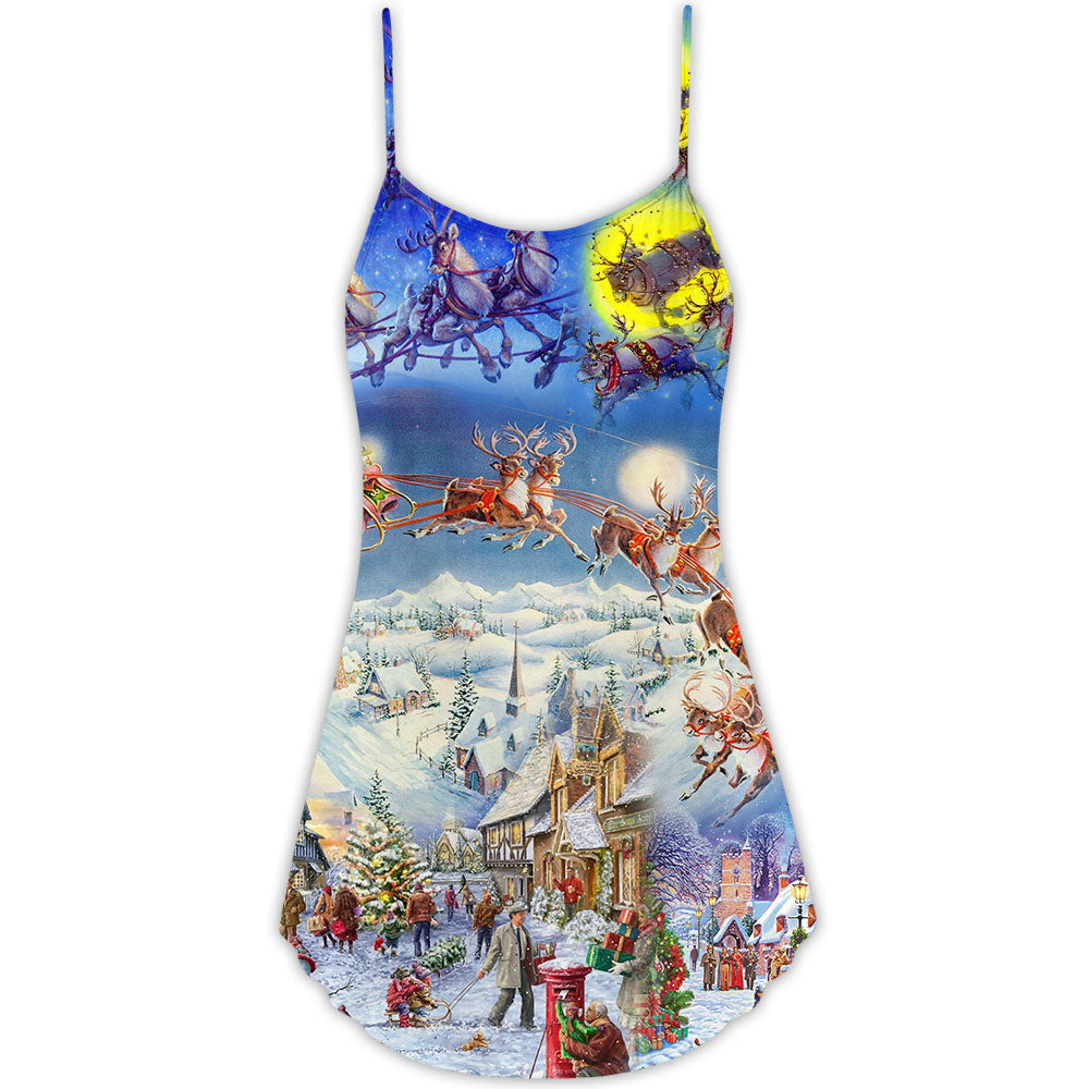 Christmas Be Santa Be Kind – Women's Summer Sleeveless V-Neck Camisole Dress