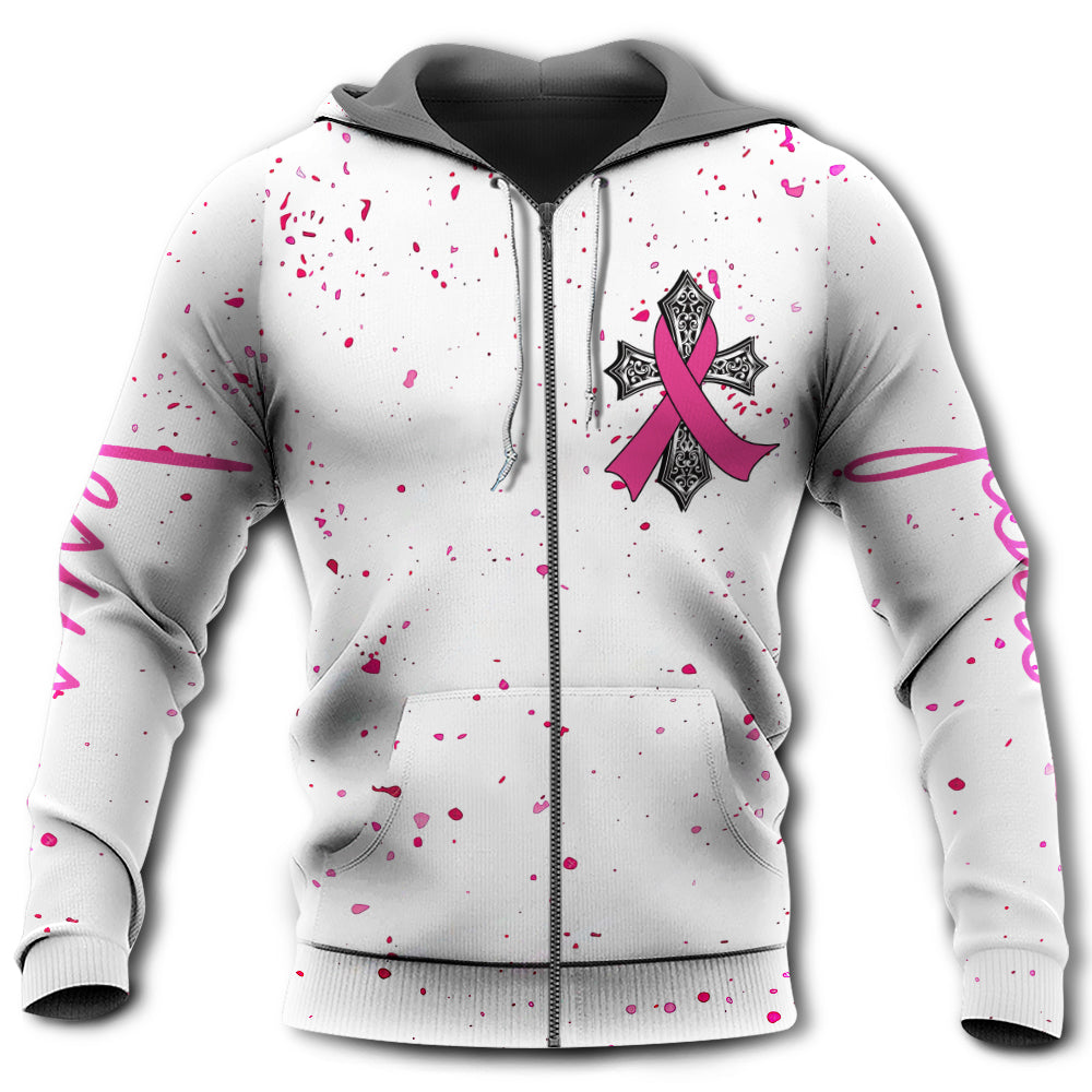 Breast Cancer Awareness Wear Pink Message - Hoodie