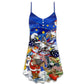 Patriotic Eagle Flag Victory Christmas – Women's Summer Sleeveless V-Neck Camisole Dress