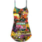 Hippie Bus Peace Life Colorful – Women's Summer Sleeveless V-Neck Camisole Dress