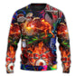 Drum Is My Life Fire Skull Art – Sweater - Ugly Christmas Sweater