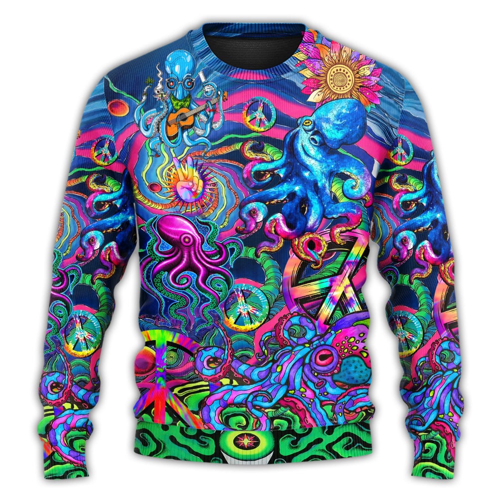 Hippie Octopus Colorful Tie Dye Style – Sweater - Ugly Christmas Sweater