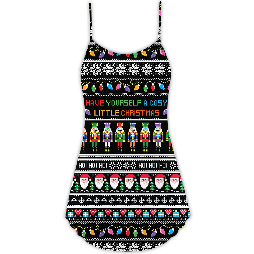 Cozy Little Christmas – Women's Summer Sleeveless V-Neck Camisole Dress