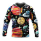 Planet Black Cosmic Art Style - Hoodie