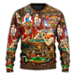 Christmas Poker Night Santa And Friends – Sweater - Ugly Christmas Sweater