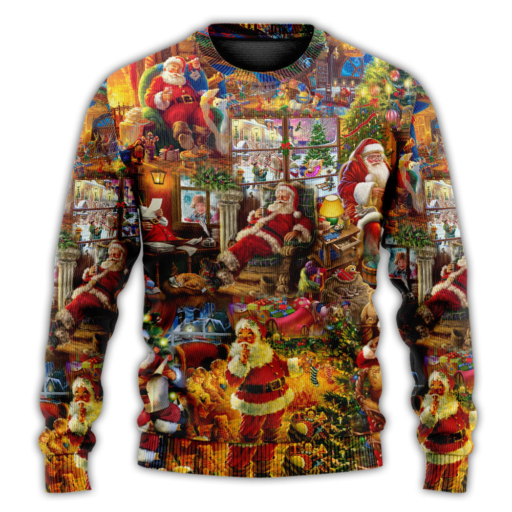 Santa Christmas Happy Holiday Season Of Joy – Sweater - Ugly Christmas Sweater