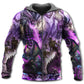 Purple Dragon Skull Fantasy - 3D Hoodie