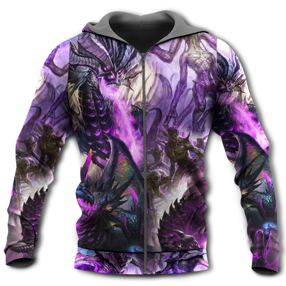 Purple Dragon Skull Fantasy - 3D Hoodie
