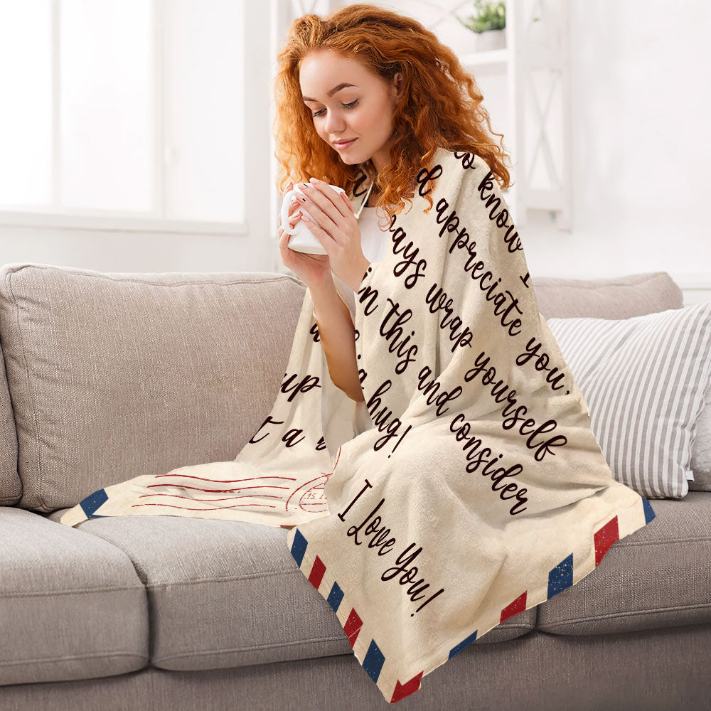 Dear Mom Daughter Love Letter Flannel Blanket For Relaxing At Home And Travel