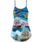 Sailing Merry Christmas Starry Night – Women's Summer Sleeveless V-Neck Camisole Dress