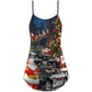 Christmas Santa Police Car Merry – Women's Summer Sleeveless V-Neck Camisole Dress