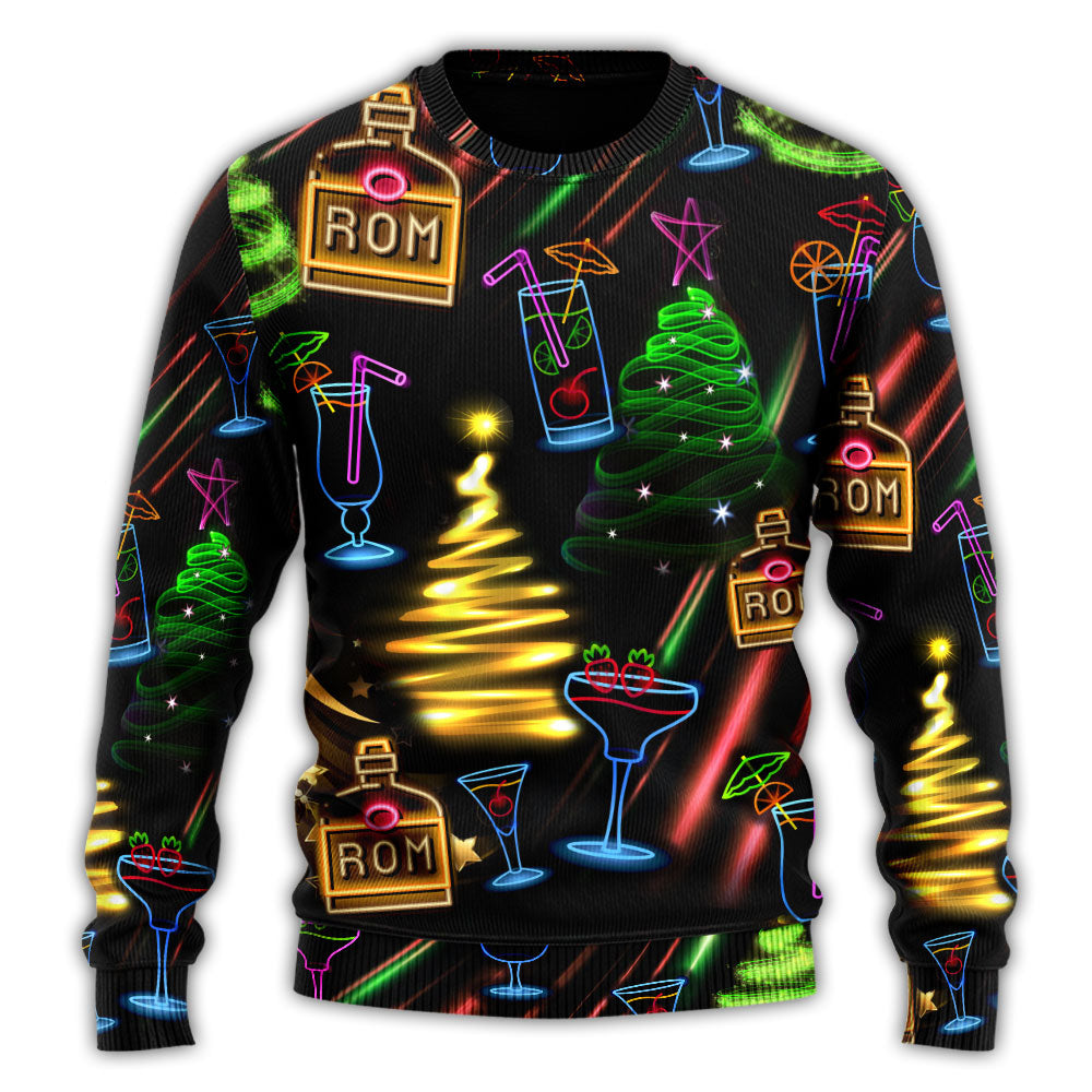 Christmas Rum Neon Art Style – Sweater - Ugly Christmas Sweater