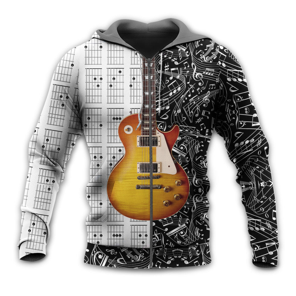 Bass Guitar Musician Black White Style - 3D Hoodie