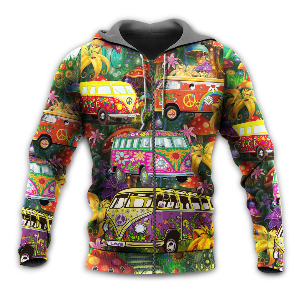 Hippie Peace Bus Colorful Life Style - Hoodie