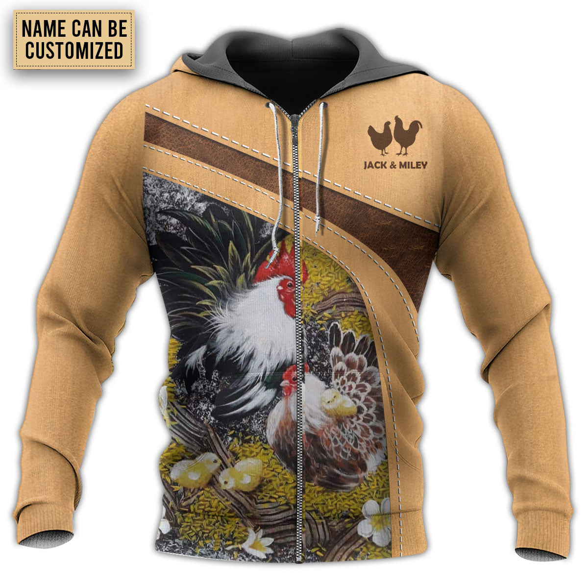 Old Rooster And Chick Personalized - 3D Hoodie